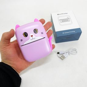 Портативний дитячий термопринтер з Bluetooth A8 Cat міні принтер для телефону Pink XD-78