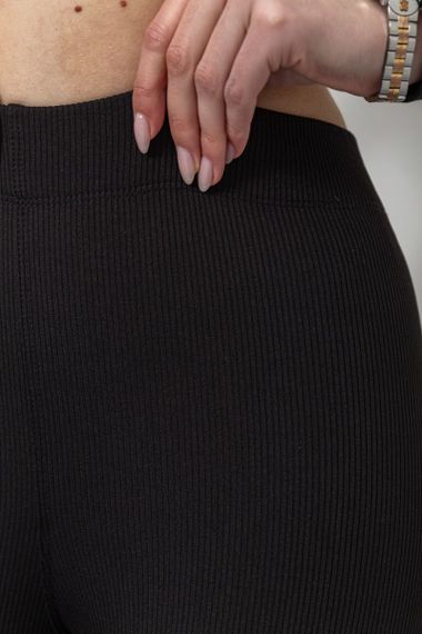 Лосини в рубчик на флісі, колір чорний, 102R365 | Зображення 4