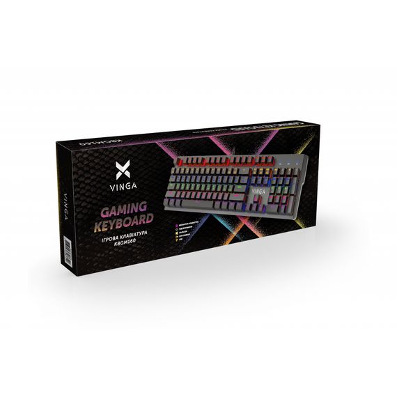 Клавіатура Vinga KBGM160 LED Outemu Blue USB Black (KBGM160 Black) | Зображення 5