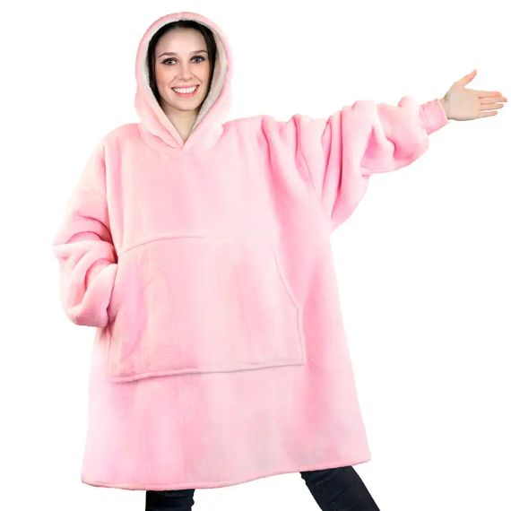 Толстовка-плед з капюшоном для чоловіка та жінки - / Плед жіноча толстовка, худи Синій | Зображення 4