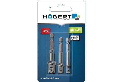 Набір тримачів торцевих головок 1/4", HT1S445 уп 3 шт Hoegert | Зображення 1