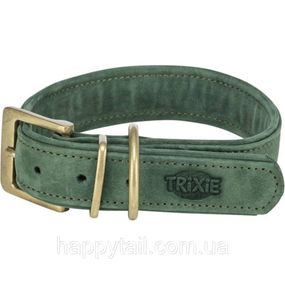 Кожаный ошейник для собак Trixie Pure широкий S-M 31-37 см Цвет шалфей