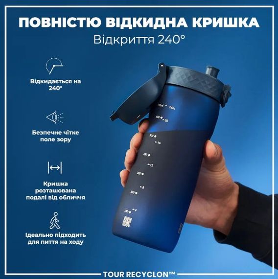 Пляшка для води ION8 750 мл (ЕКО пляшка) BPA Free Navy (I8RF750NAV) | Зображення 4