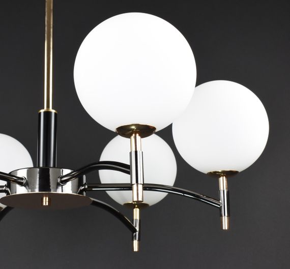 Люстра стельова на 6 лампочок 27899 Чорний 45-75х68х68 см. | Зображення 4