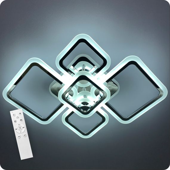 Люстра світлодіодна 517 Light 3color з пультом 114Вт Хром (01450) | Зображення 2
