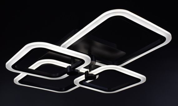 Люстра світлодіодна стельова LED світильник для квартири на стелю лед з пультом 25996 Чорний 10х50х60 см. | Зображення 4