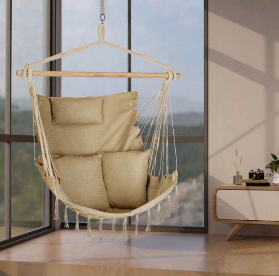 Бразильське крісло - гамак Outtec Boho Sois XXL бежевий