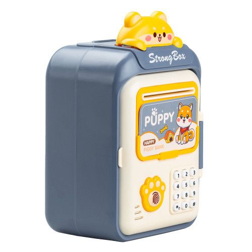 Скарбничка сейф для дітей з відбитком пальця та кодовим замком для грошей електронна від батарейок 14х10.5х24 см Lugi HP12265BL | Зображення 8