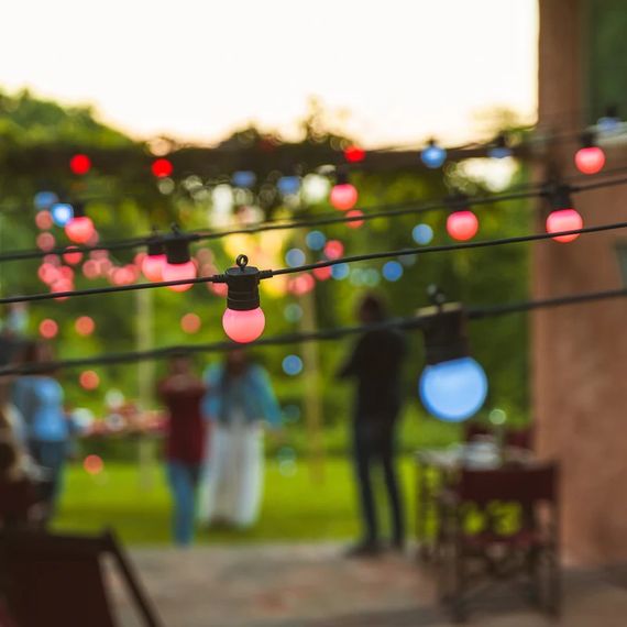 Гірлянда Smart LED Twinkly Festoon RGB 20, G45, Gen II, IP44, 10м, кабель чорний (TWF020STP-BEU) | Зображення 7