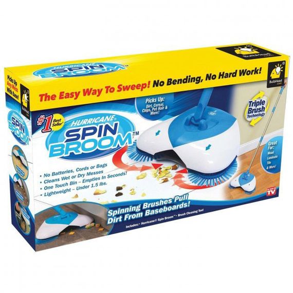 Механічна швабра-віник Hurricane Spin Broom щітка віник ефект пилососа, Швабра для MZ-445 підлоги моп | Зображення 8