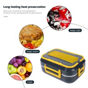 Ланч-бокс з підігрівом знімною чашею C21 1.5L від мережі 12V 40W Чорний з жовтим