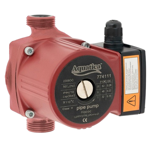 Насос циркуляційний 0,245кВт 8м 200л/хв Ø2" 180мм + гайки Ø1¼" Aquatica