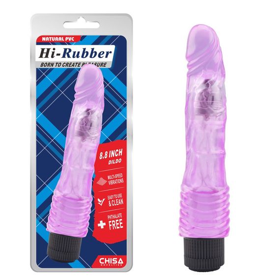 Вибромассажер реалистичный Chisa Hi-Rubber Jelly на батарейках, фиолетовый Sex Aura