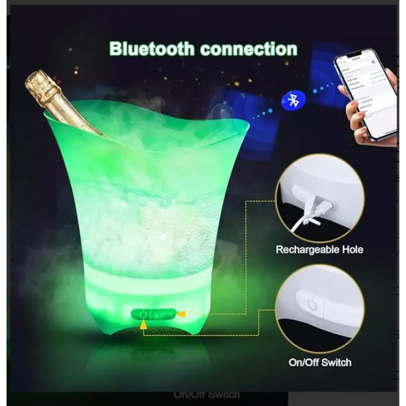 Відро світловипромінююче для льоду з Bluetooth-колонкою, музика та холодні напої в одному пристрої | Зображення 7