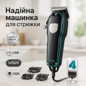 Проводная мощная машинка для стрижки волос VGR V-123, Машинка для стрижки волос прочная HX-95