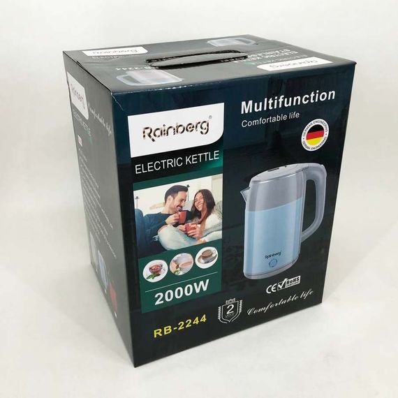 Электрочайник дисковый Rainberg RB-2244 2000 Вт 2л, стильный электрический чайник. WU-672 Цвет: розовый | Зображення 4