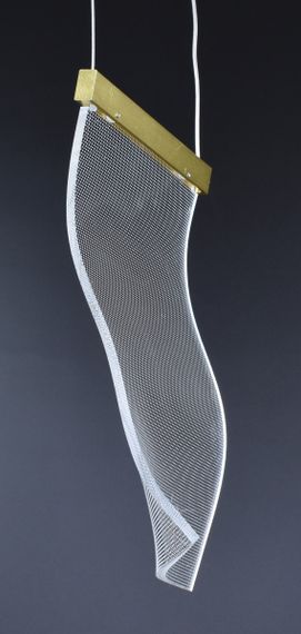 Люстра світлодіодна підвісна LED світильник для квартири на стелю лед 26908 Латунь 45-200х5х30 см. | Зображення 5