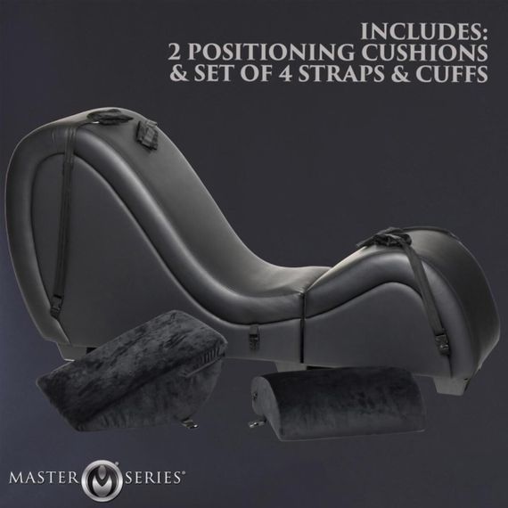 Секс-кресло с подушками Master Series Kinky Sex Lounge with Cushions - Black, Черный | Зображення 9