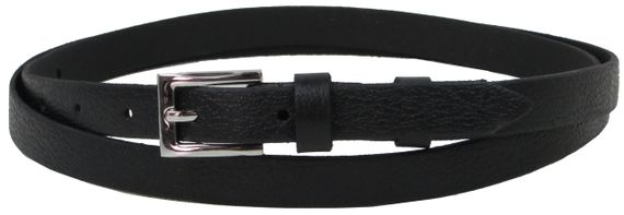 Жіночий шкіряний поясок, ремінь Skipper, чорний 1,5 см