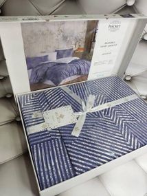 Постельное белье Belizza Hacket Ранфорс Хлопок Евро размер (простынь трикотаж на резинке)