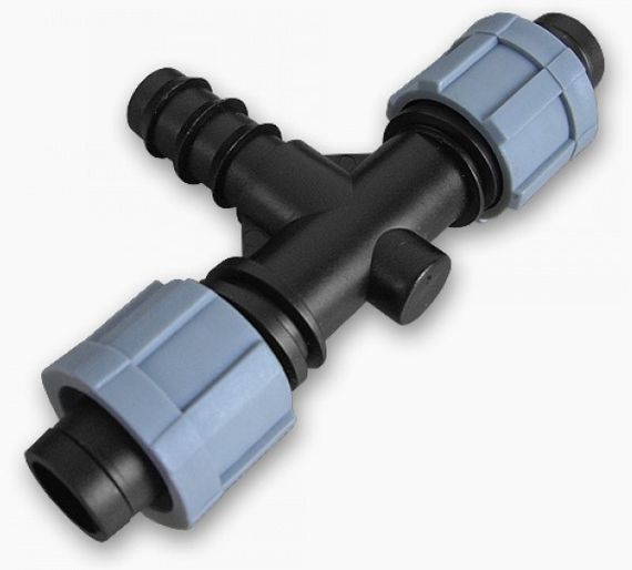 Трійник Bradas крапельна стрічка х2 / з'єднувач для трубки 16 мм 25 шт