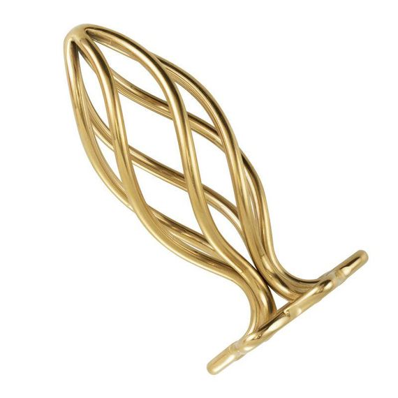 Анальна пробка LOCKINK SEVANDA Hollow Spiral Golden Metal Anal Plug — L size Sex Aura | Зображення 1