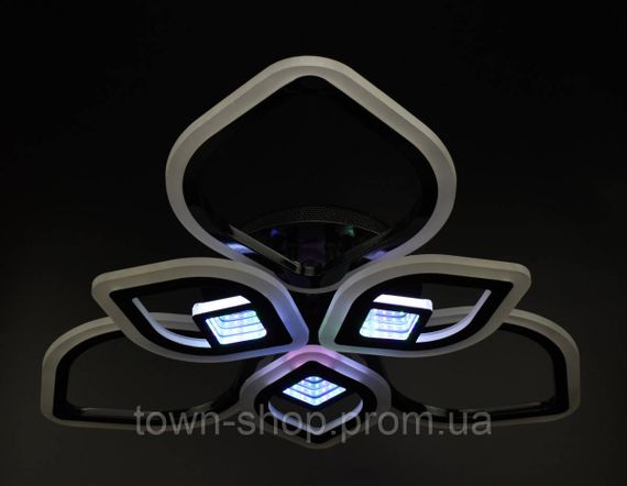 Люстра потолочная LED с пультом A2721/3+3-3D-bk Черный 10х60х60 см. | Зображення 5