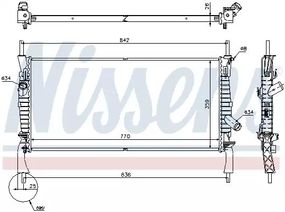 Радіатор охолодження двигуна FORD TRANSIT, NISSENS (69226)