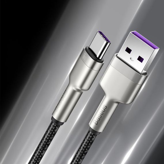 Дата кабель Baseus Cafule Metal Data USB to Type-C 66W (2m) (CAKF0002) | Зображення 4