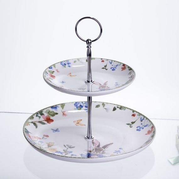 Етажерка Garden Rabbits порцелянова для фруктів та десертів 23*24 см HP-7323-6 | Зображення 2
