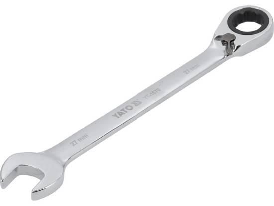 Ключ комбінований до гайок (з тріщаткою) YATO Польша, хромванадій, М=27 мм, l=360 мм YT-1670
