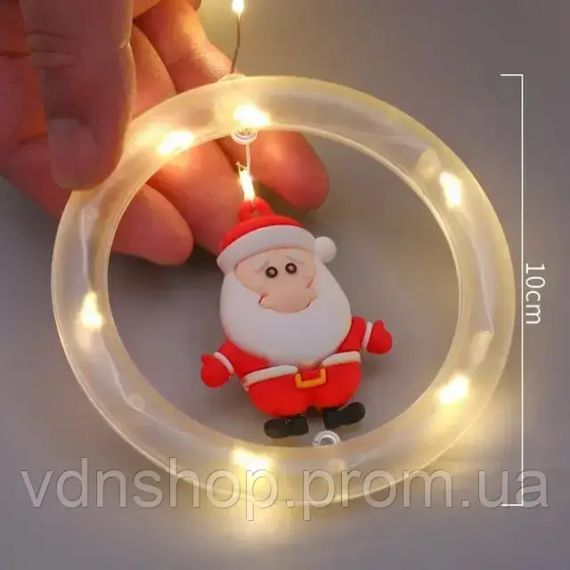 Гирлянда штора “Круги и шары” 3м (ёлка, снеговик, дед мороз, олень, шапка) | Зображення 2