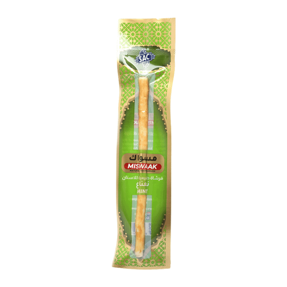 Традиційна відбілююча натуральна зубна щітка Місвак з мʼятою Miswak  1шт. SAC 8961102307911