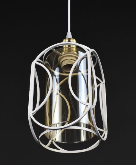 Люстра підвісна LOFT на 1 лампочку 25063 Білий 35-100х15х15 см. | Зображення 3