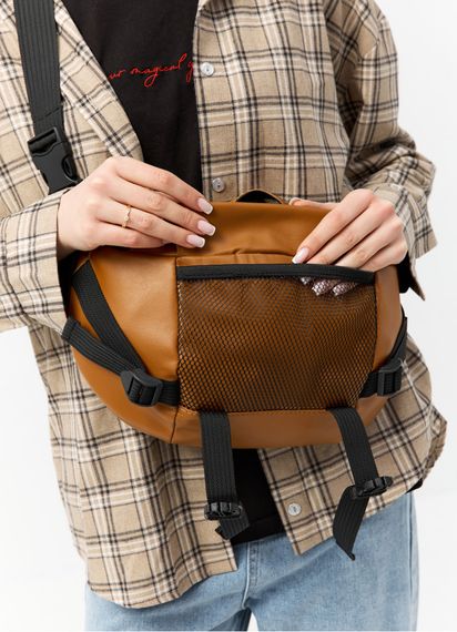 Велика жіноча поясна сумка бананка Sambag DynamicDart руда 38 × 21 × 7 см (80411121) | Зображення 5