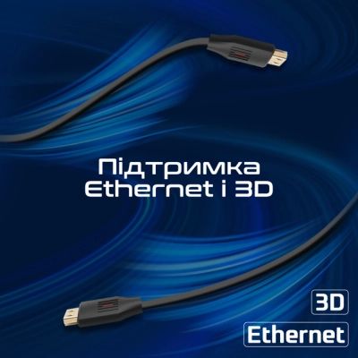 Кабель мультимедийный HDMI to HDMI 1.5m v2.0 black Promate (prolink4k60-150) | Зображення 4