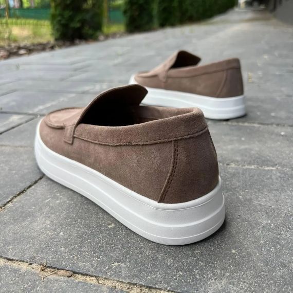 Мужские бежевые замшевые лоферы 42 размер | Зображення 4