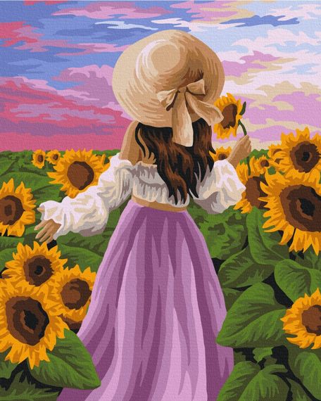 Картини за номерами "Леді в соняшниках" 40x50 BS51571