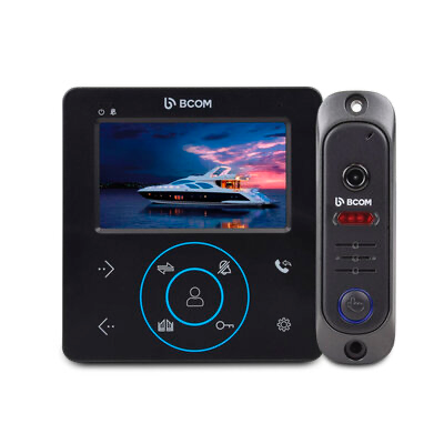 Комплект видеодомофона BCOM BD-480 Black Kit (домофон 4 дюйма памяти +