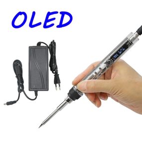 Электрический паяльник c OLED экраном, T12 DC12-24В, мощность 72 Ватт, регулировка температуры, жало BC2