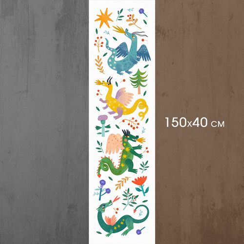 Доріжка на стіл Дракони 150x40 см (DR__23NG012) | Зображення 4