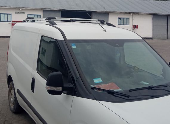 Поперечены на рейлінги без ключа (2 шт) Чорний для Fiat Doblo III 2010-2022 рр | Зображення 1