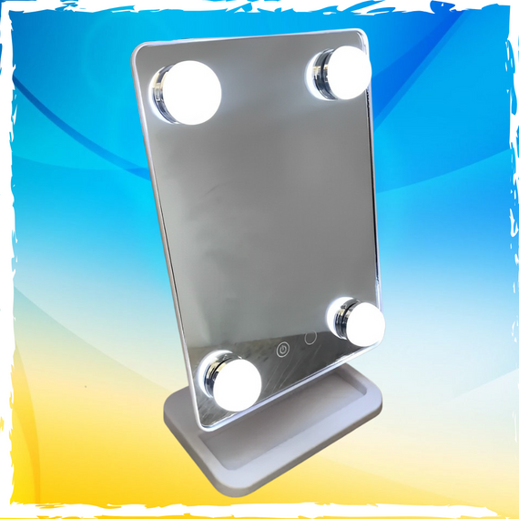 Компактне дзеркало з підсвічуванням для макіяжу 360 градусів. Дзеркало на батареях АА | Зображення 1