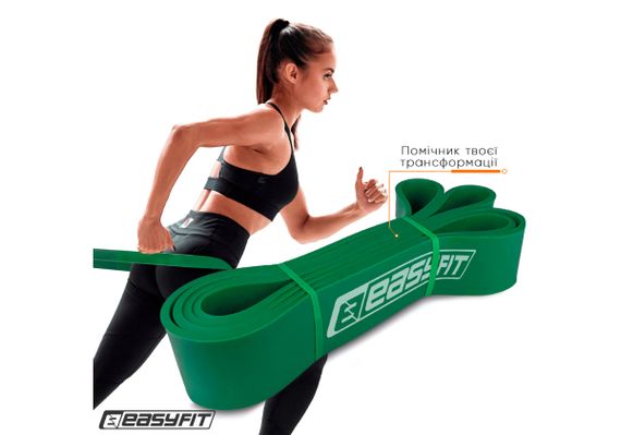 Гумова петля-еспандер Easyfit Origin 19-65 кг гумка для підтягувань, фітнесу та тренувань Зелена (EF-2654-5)