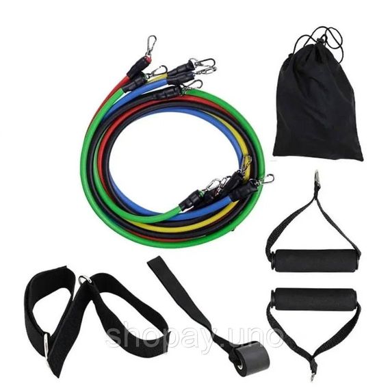 Лента для пилатеса exercise pipe, Набор резинок для фитнеса, Силовой эспандер упражнения OX-95 | Зображення 4