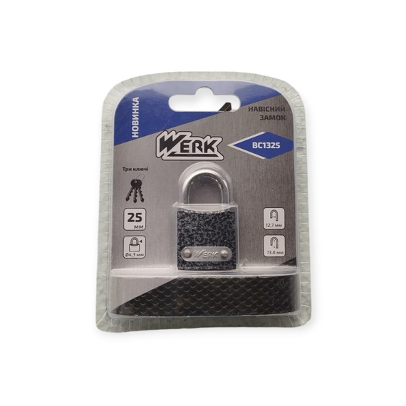Замок навісний залізний BC1325 (25мм) (WERK)