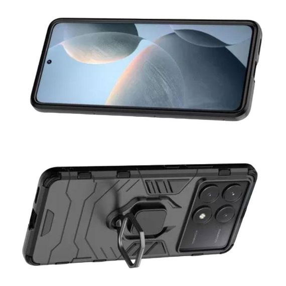 Чохол бампер Primolux Ring Armor для Xiaomi Redmi K70E / Poco X6 Pro - Black | Зображення 1