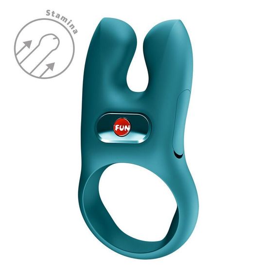 Эрекционное виброкольцо с двойной стимуляцией клитора Fun Factory NŌS CLASSIC Bottle Green, 2 мотора Sex Aura