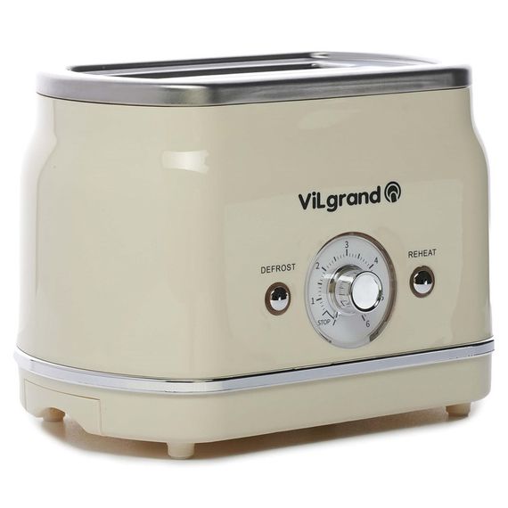 Тостер для хліба побутовий ViLgrand VT0823R 850 Вт, Тостер для будь-якого хліба компактний SJ-25
