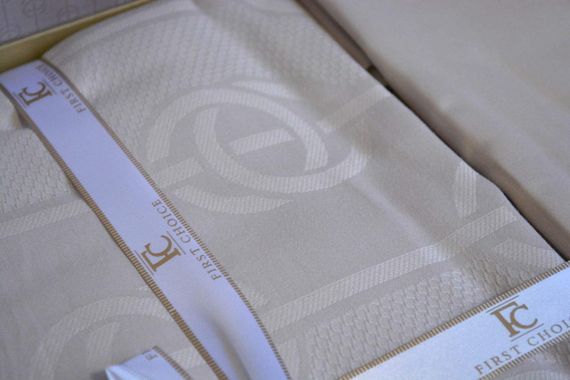 Постельное белье First Choice Jacquard Satin 200х220 Norel Latte | Зображення 3